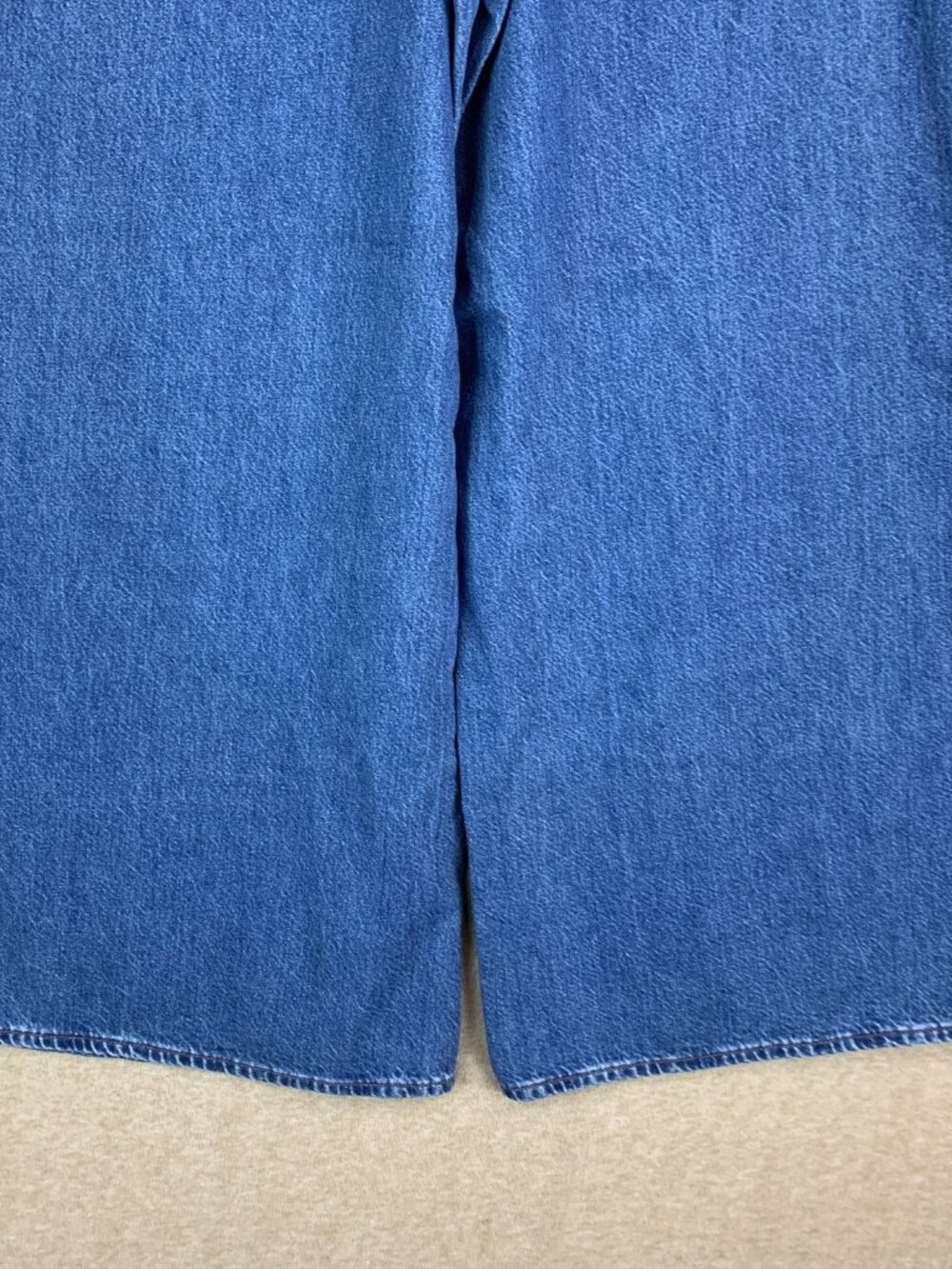 Madewell Wide Sweep Trousers Size 33 Blue Denim Wide Leg Flare 100% Cotton - Picture 9 of 12
